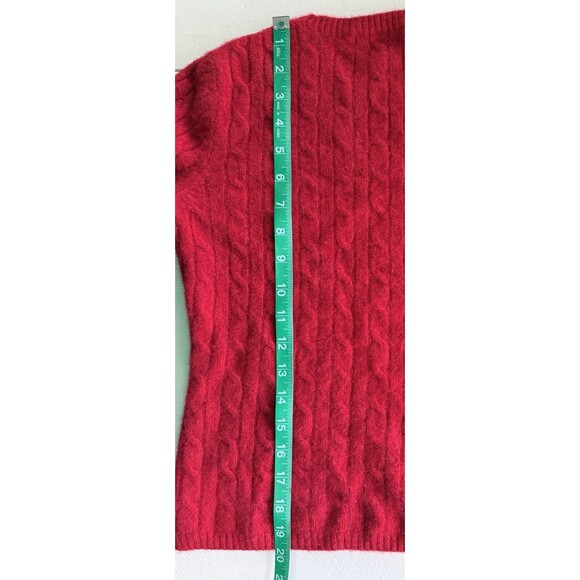Peck &Peck Women's 100% Cashmere Red Cable Knit Sweater Quiet Luxury Timeless Sm - Picture 8 of 8